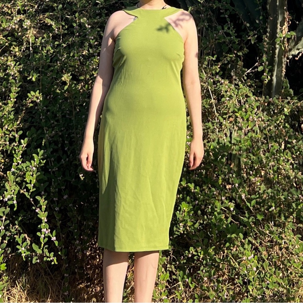 bebe Lime Green Midi Dress